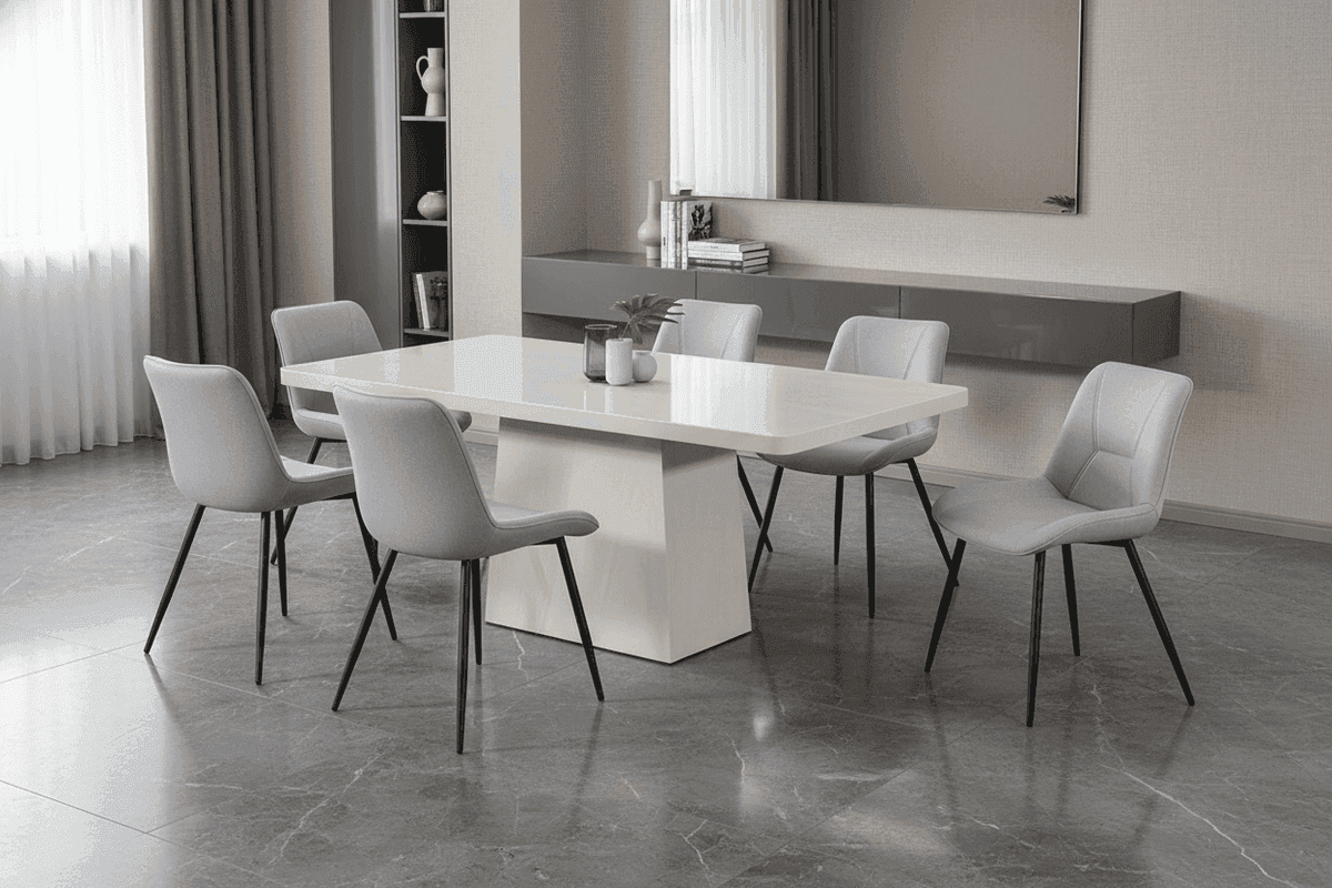 1+6 Marble Dining Set (1800mm) (T607 + C2401-LG)